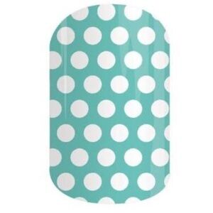 JAMBERRY Nail Wraps - White & Teal Polka